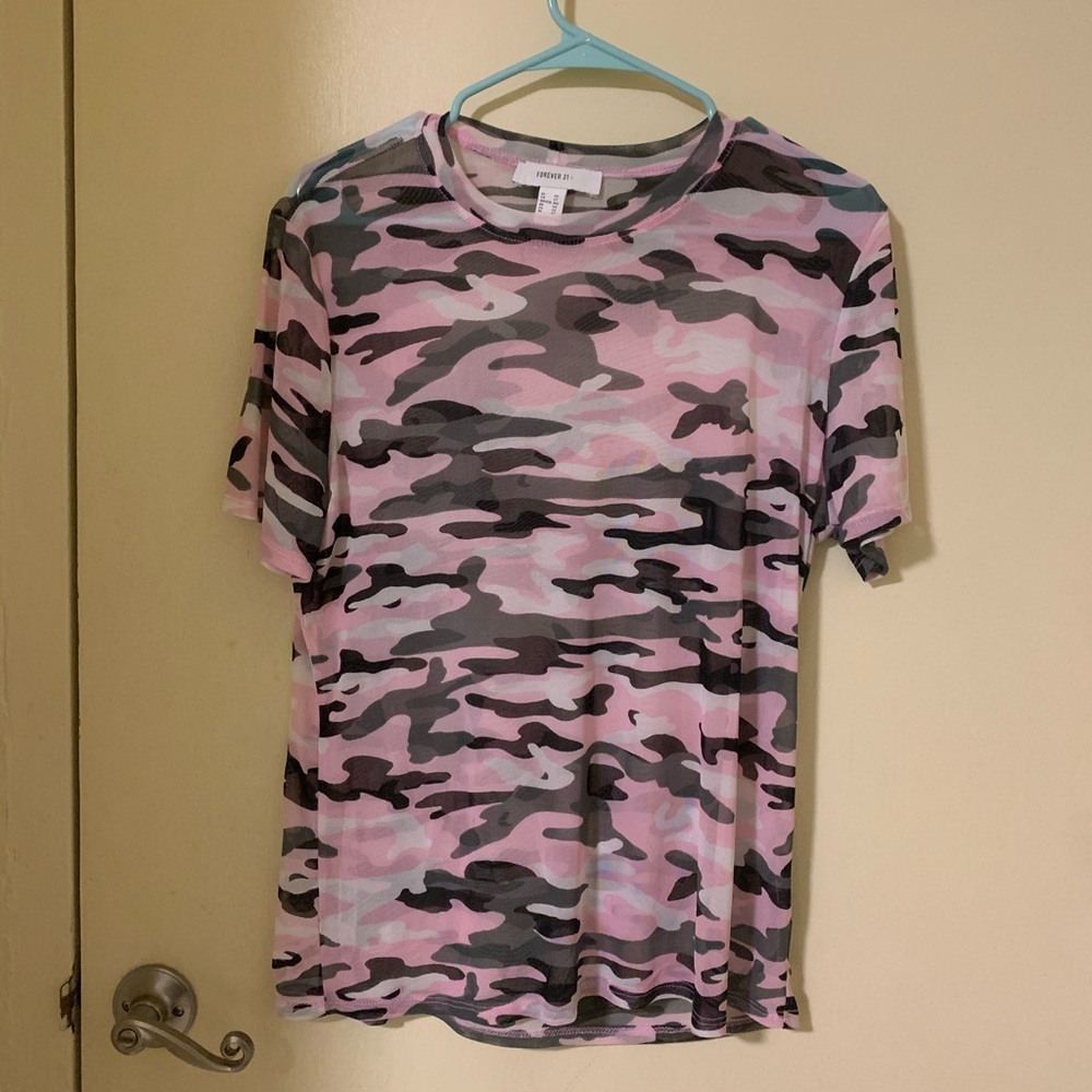 Sheer camo top